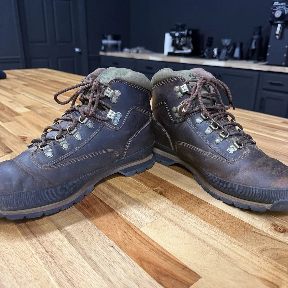 Timberland Men's Euro Hiker Mid Lace Boot Brown 95100 Size 11 Hiking Outdoors